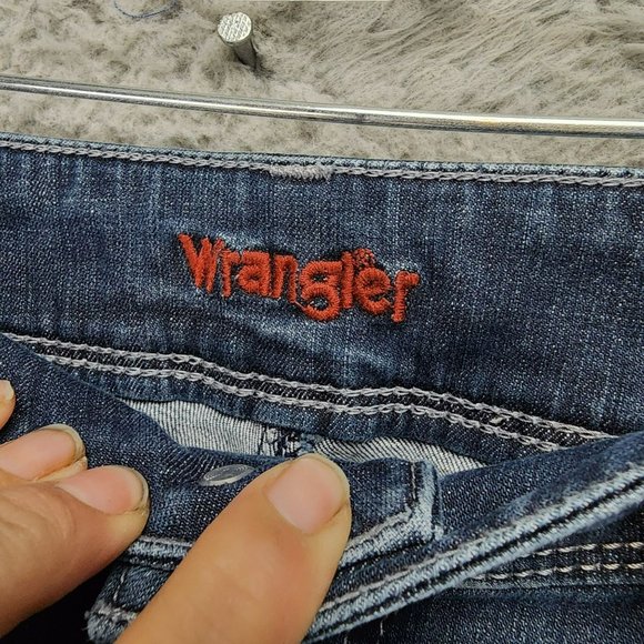 Wrangler Jeans Womens 8 Dark Wash Stretch Mid Rise Shaping Bootcut - Picture 5 of 14